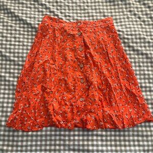 Floral Button-down Skirt